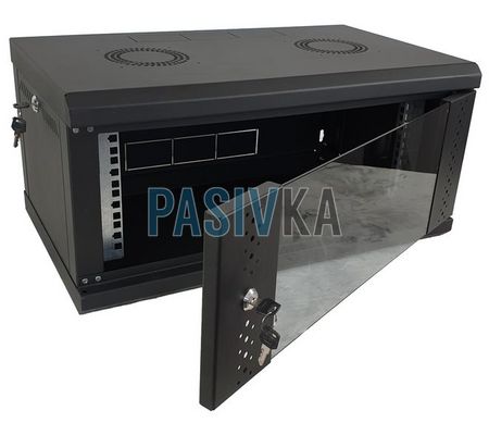 Серверный настенный шкаф 6U 19" глубина 350 мм черный ESR ES-Е635B, фото 3