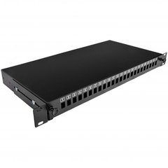 Патч-панель 24 порта под 24 адаптера SC Simplex/LC Duplex 1U черная UA-FOPE24SCS-B, фото 1