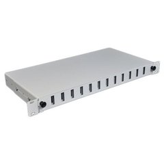 Патч-панель 24 порта під 12 адаптерів SC Duplex/LC Quad 1U сіра UA-FOP12SCD-G, фото 1