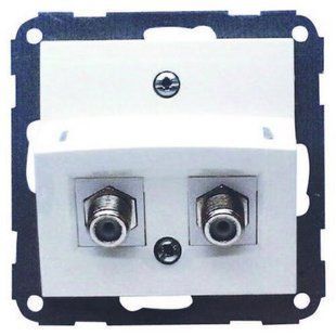 Розетка TV/SAT F-Type двойная белая Hager Fiorena 22034402, фото 1