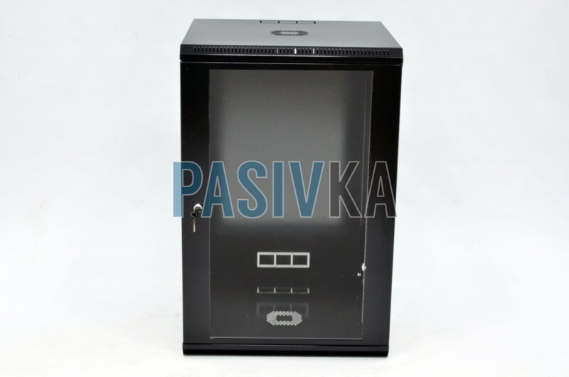 Настенный серверный шкаф 18U 19" глубина 600 мм акрил черный CMS UA-MGSWL186B, фото 6