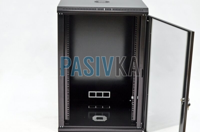 Настенный серверный шкаф 18U 19" глубина 600 мм акрил черный CMS UA-MGSWL186B, фото 5