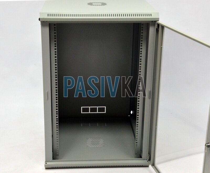 Серверный настенный шкаф 18U 19" глубина 600 мм акрил серый CMS UA-MGSWL186G, фото 3