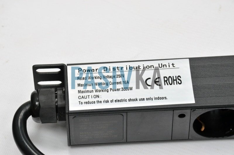 Фильтр сетевой на 24 розетки 16А с индикатором Kingda KD-PDU-EU-1U-24P, фото 5