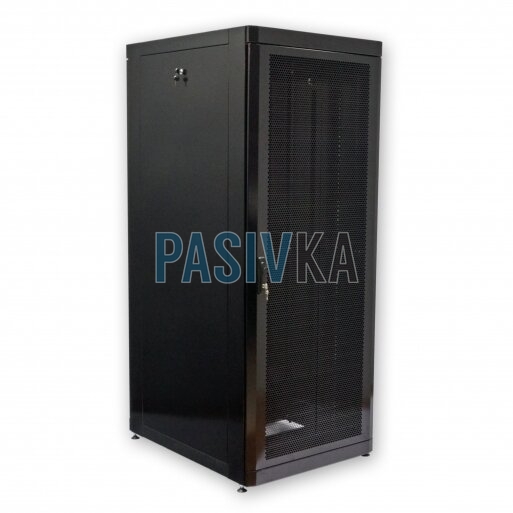 Телекоммуникационный напольный шкаф 42U глубина 1055 мм перфорированные двери (66%) черный UA-MGSE42810PB, фото 1