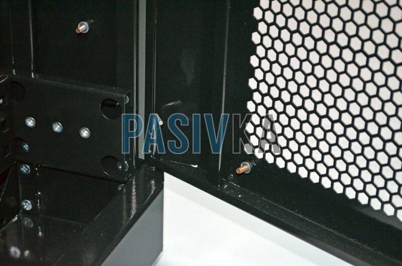 Телекоммуникационный напольный шкаф 42U глубина 1055 мм перфорированные двери (66%) черный UA-MGSE42810PB, фото 9