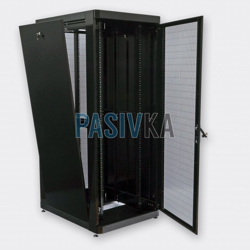 Телекоммуникационный напольный шкаф 42U глубина 1055 мм перфорированные двери (66%) черный UA-MGSE42810PB, фото 3