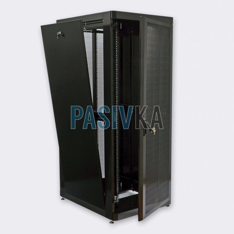 Телекоммуникационный напольный шкаф 42U глубина 1055 мм перфорированные двери (66%) черный UA-MGSE42810PB, фото 4