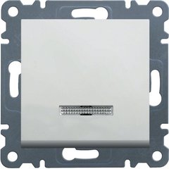 Вимикач 1-полюсний з підсвічуванням білий Hager Lumina-2 WL0210, фото 1