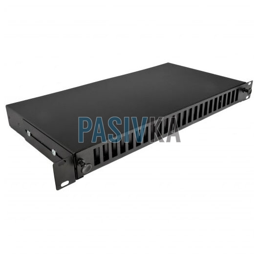 Патч-панель 48 портов под 24 адаптера SC Duplex/LC Quad 1U черная UA-FOPE24SCD-B, фото 1
