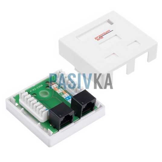 Интернет розетка 2xRJ45 внешняя два порта UTP cat.5e Premium Line