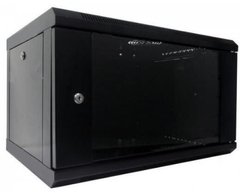 Шкаф серверный настенный 9U 19" глубина 350 мм черный Hypernet WMNC-35-9U-FLAT- BLACK, фото 1