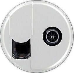 Лицевая панель розетки TV+RJ45 Legrand Celiane белая 68239, фото 1