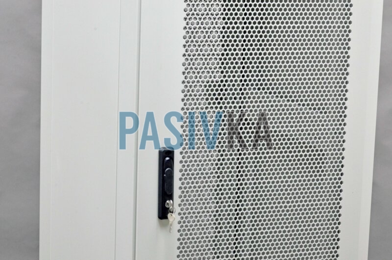 Телекомунікаційна підлогова шафа 42U глибина 865 мм перфоровані двері (66%) сірий CMS UA-MGSE4268MPG, фото 10