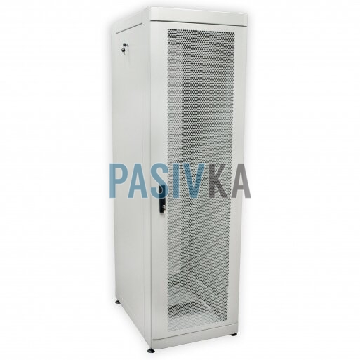 Шкаф напольный монтажный 42U глубина 1055 мм перфорированные двери (66%) серый CMS UA-MGSE42610MPG, фото 1