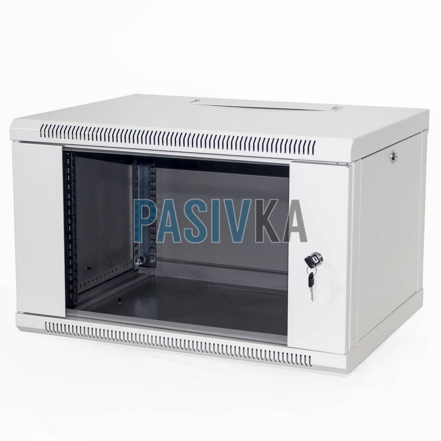 Настінна серверна шафа 6U 19" глибина 450 мм Pasivka PAS-645G, фото 1