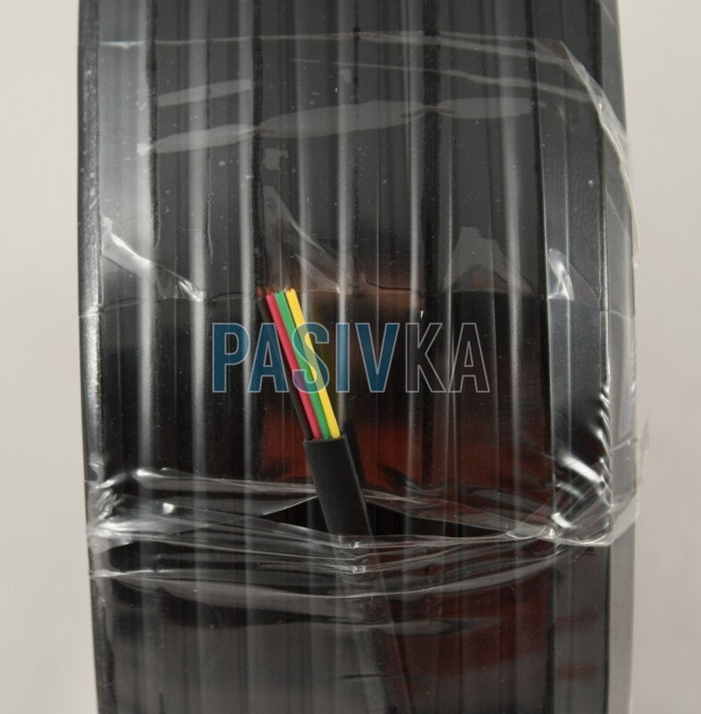 Кабель телефонний 4-жильний плоский мідний чорний Kingda KD-TEL4C-BK, фото 1