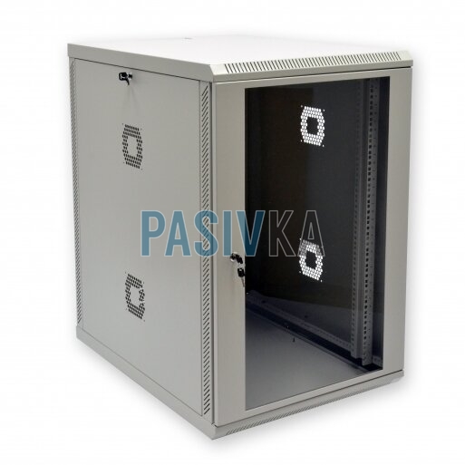 Настенный серверный шкаф 18U 19" глубина 800 мм акрил серый CMS UA-MGSWA188G, фото 1