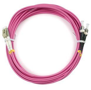Оптический патч-корд ST/UPC-LC/UPC Мultimode OM4 50/125 15м Duplex UPC-15STLC(OM4)D(ON), фото 1