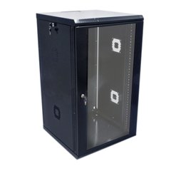 Настенный серверный шкаф 21U 19" глубина 800 мм акрил черный CMS UA-MGSWA218B, фото 1