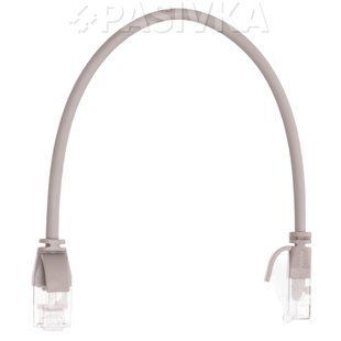 Патч-корд 0,2 м UTP cat.6a сірий Slim LSZH L&W PC0027-C6A-020-8L, фото 1