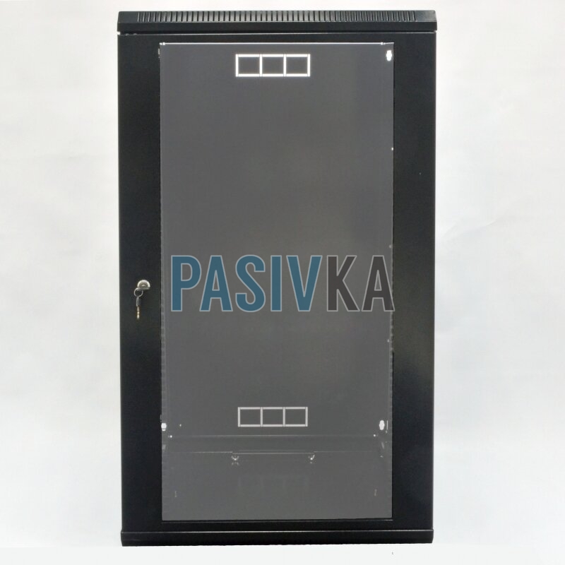 Настенный серверный шкаф 21U 19" глубина 800 мм акрил черный CMS UA-MGSWA218B, фото 4