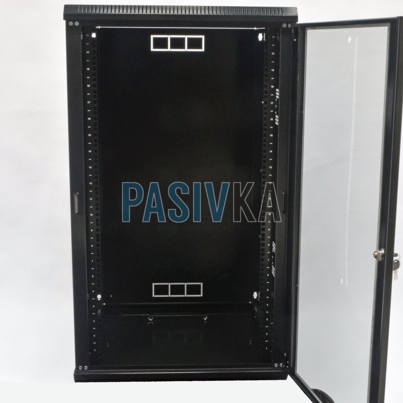 Настенный серверный шкаф 21U 19" глубина 800 мм акрил черный CMS UA-MGSWA218B, фото 3
