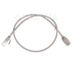 Патч-корд 0,5 м UTP cat.6a сірий Slim LSZH L&W PC0027-C6A-050-8L, фото 1