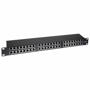 Патч-панель экранированная 48 портов RJ-45 19" cat.6 1U FTP с держателем кабелей W&T WT-2409-cat 6, фото 1