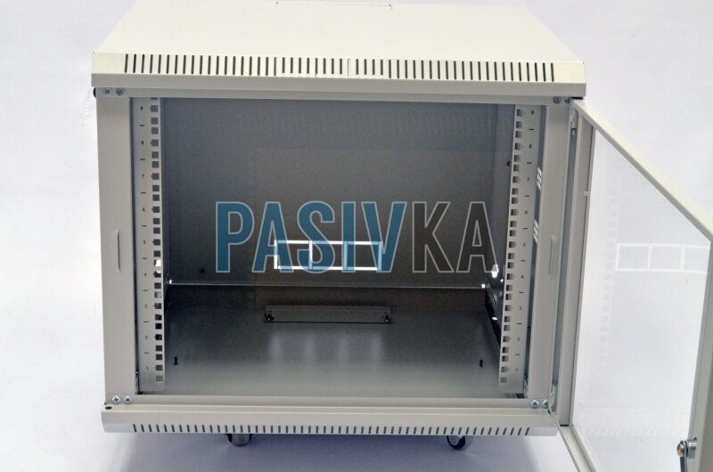 Комутаційна настінна шафа 9U 19" глибина 500 мм акрил сірий CMS UA-MGSWA95G, фото 2