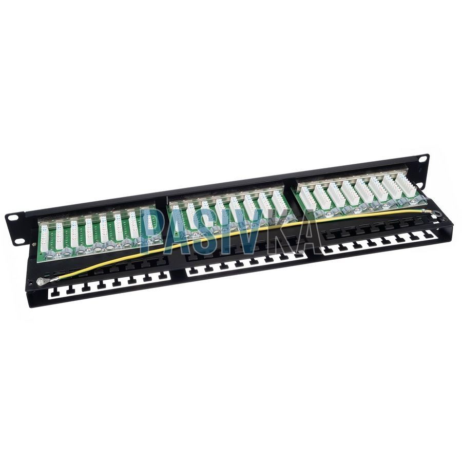 Патч-панель экранированная 48 портов RJ-45 19" cat.6 1U FTP с держателем кабелей W&T WT-2409-cat 6, фото 3
