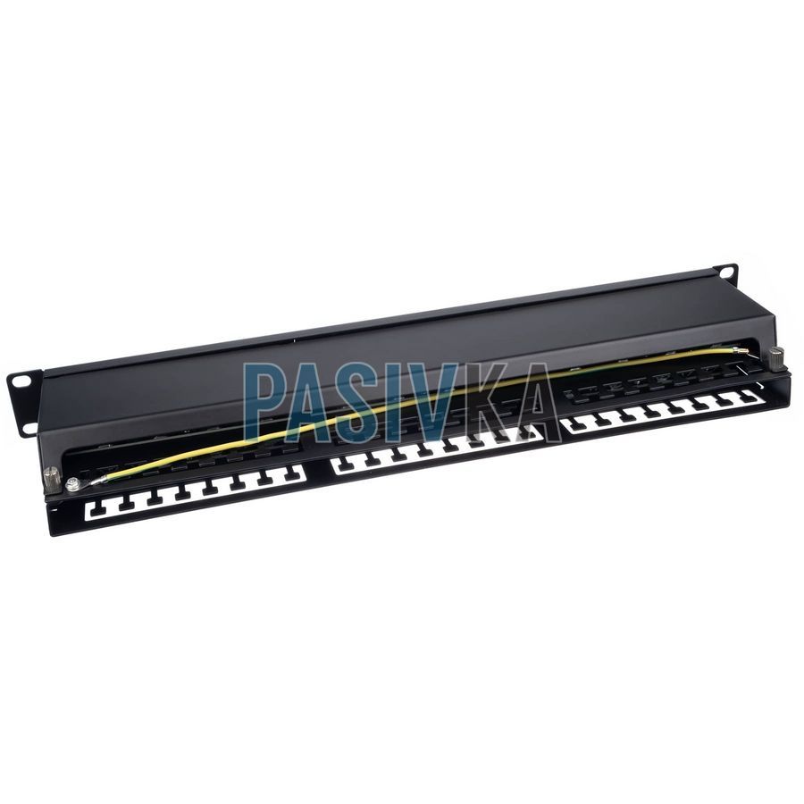 Патч-панель экранированная 48 портов RJ-45 19" cat.6 1U FTP с держателем кабелей W&T WT-2409-cat 6, фото 2