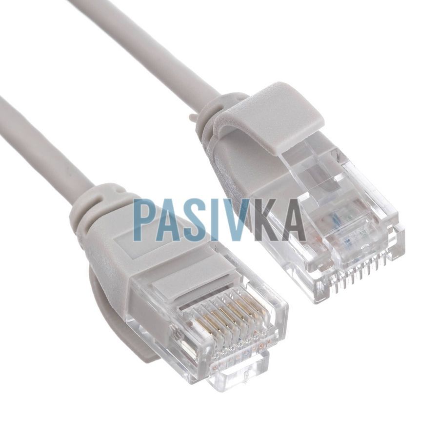 Патч-корд 0,5 м UTP cat.6a сірий Slim LSZH L&W PC0027-C6A-050-8L, фото 2