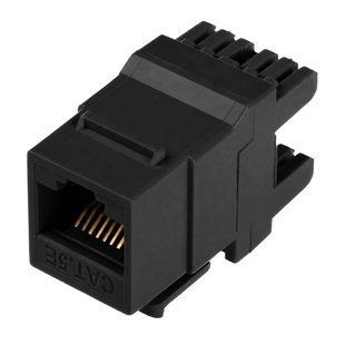 Модуль Keystone RJ-45 UTP cat.5e узкий черный W&T WT-2007A-BLACK, фото 1