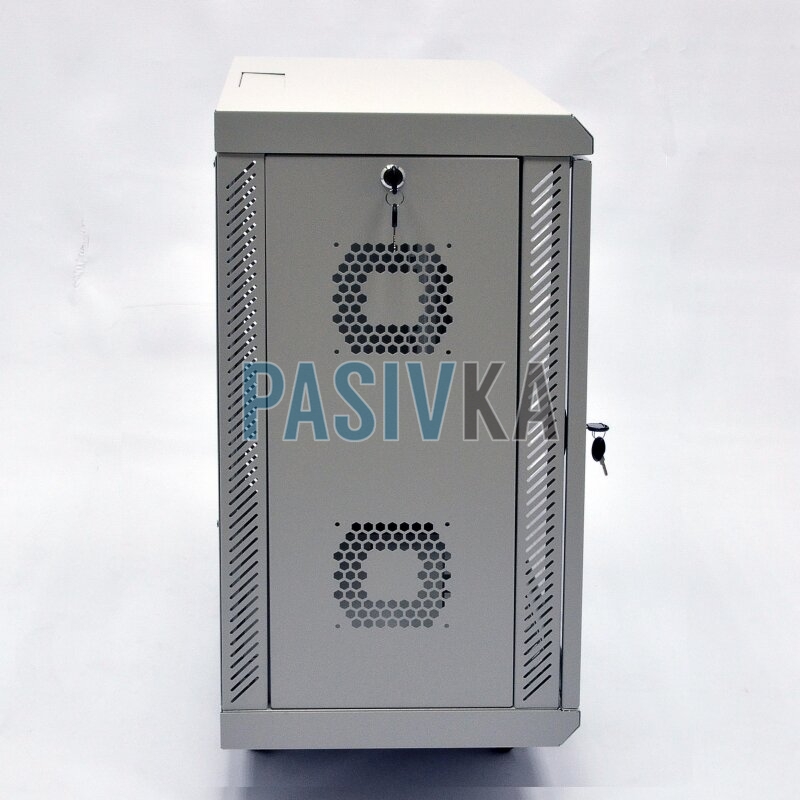 Телекоммуникационный настенный шкаф 12U 19" глубина 350 мм акрил серый CMS UA-MGSWA1235G, фото 4