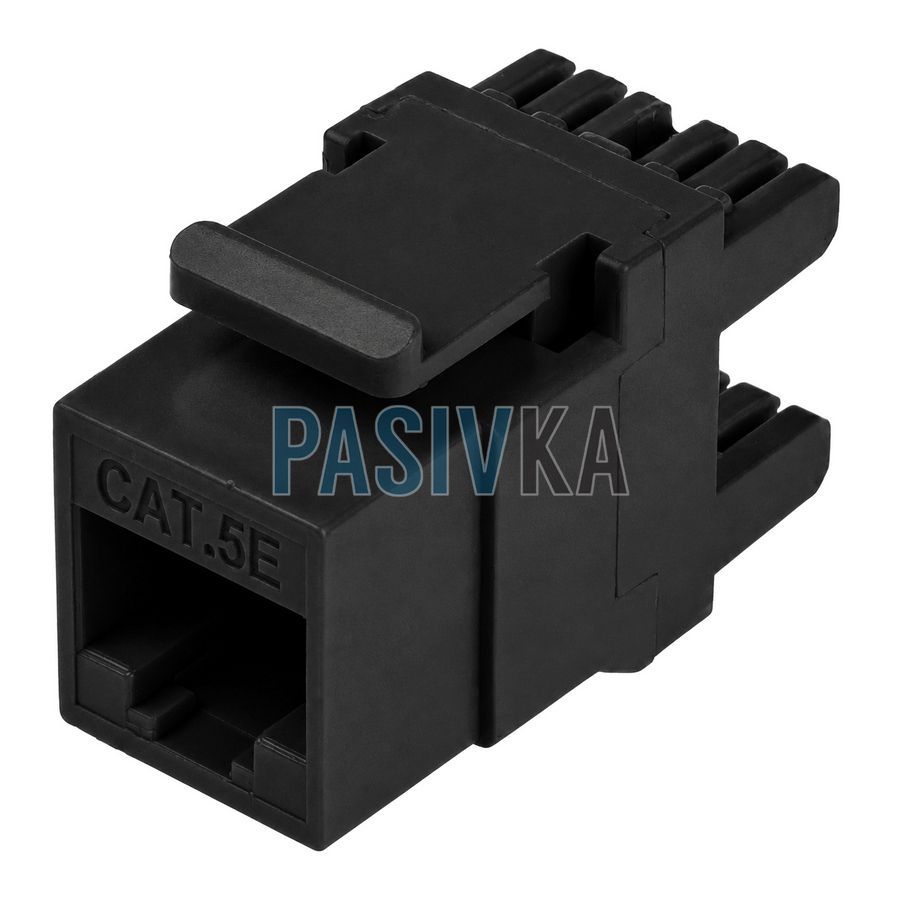 Модуль Keystone RJ-45 UTP cat.5e узкий черный W&T WT-2007A-BLACK, фото 2