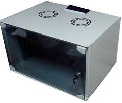 Телекоммуникационный настенный шкаф 6U 19" глубина 400 мм Hypernet GD-WMNC-6U-FLAT, фото 1