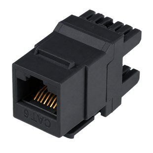 Модуль Keystone RJ-45 UTP cat.6 узкий черный W&T WT-2007B-BLACK, фото 1