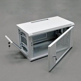 Телекоммуникационный настенный шкаф 6U 19" глубина 350 мм серый CMS UA-MGSW635G, фото 1