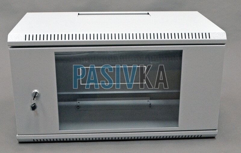 Телекоммуникационный настенный шкаф 6U 19" глубина 350 мм серый CMS UA-MGSW635G, фото 4