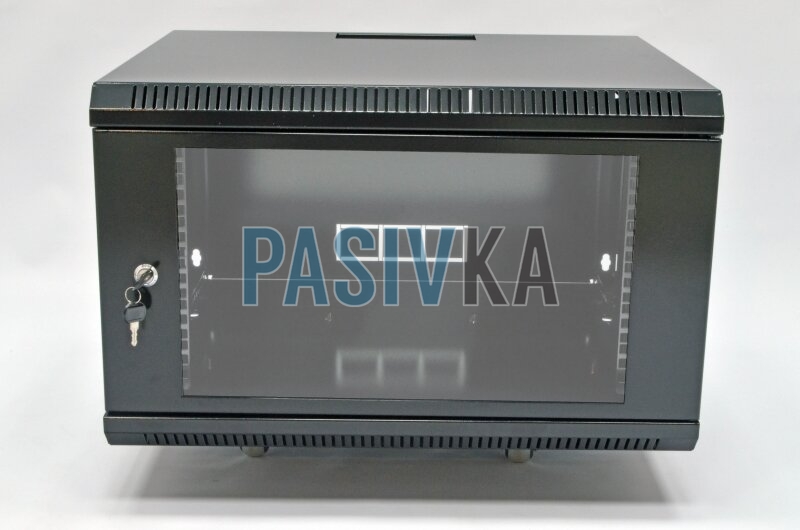 Шкаф серверный настенный 6U 19" глубина 500 мм акрил черный CMS UA-MGSWA65B, фото 6