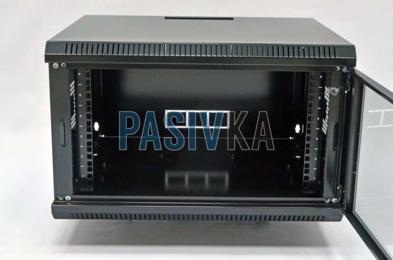 Шафа серверна настінна 6U 19" глибина 500 мм акрил чорний CMS UA-MGSWA65B, фото 5