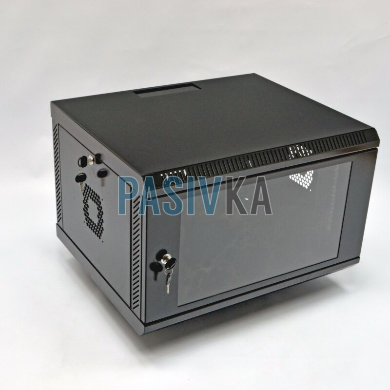 Шкаф серверный настенный 6U 19" глубина 500 мм акрил черный CMS UA-MGSWA65B, фото 2