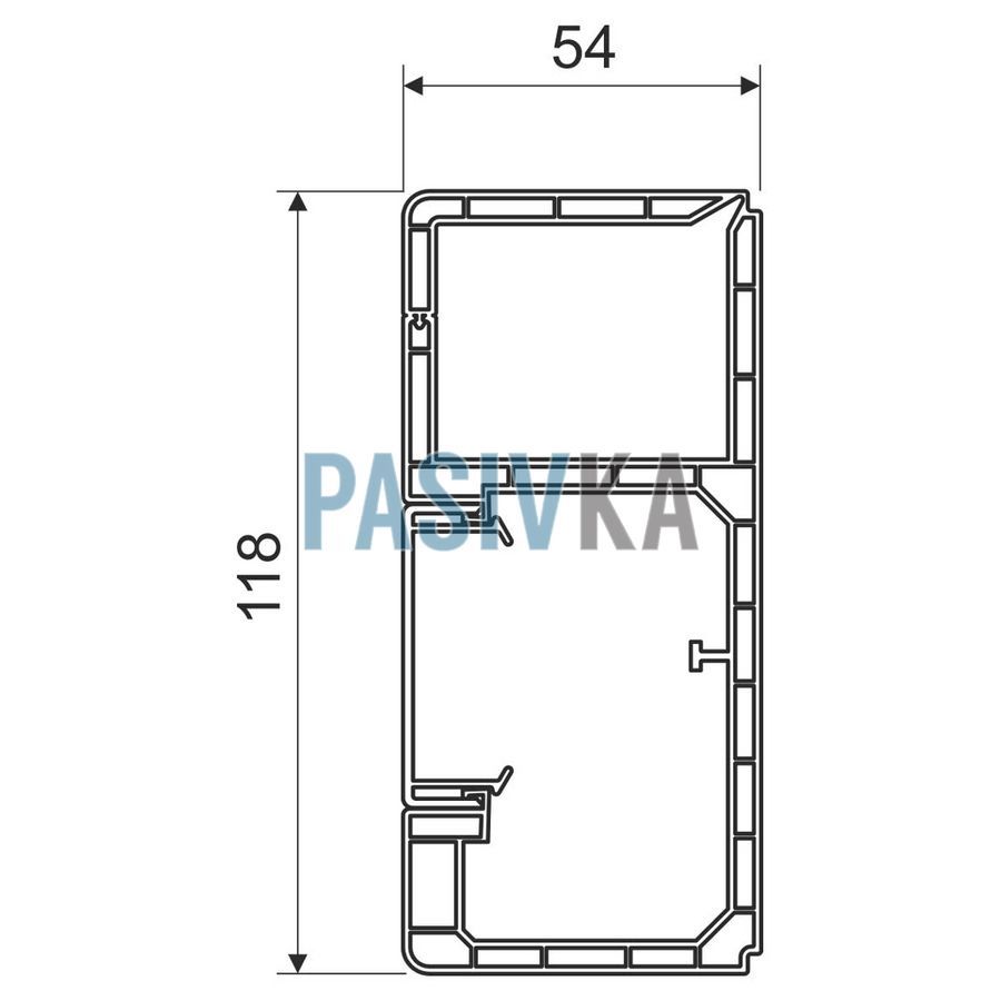 Кабельний канал парапетний 120x55 мм білий cерія PK Kopos PK 120X55 D_HD
