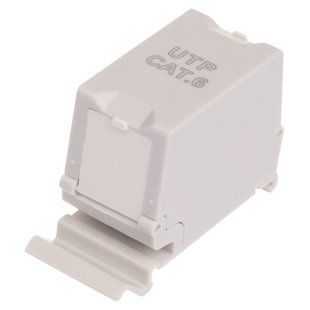 Модуль RJ45-RJ45 UTP cat.6 монтаж на DIN рейку W&T WT-2709A-UTP-CAT.6, фото 1