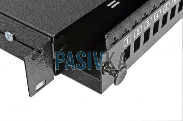 Патч-панель 24 порта під 24 адаптера SC Simplex/LC Duplex 1U чорна UA-FOP24SCS-B, фото 1