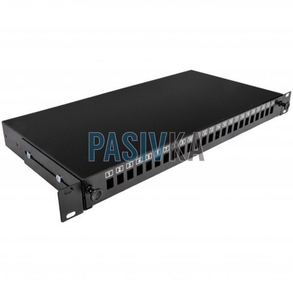 Патч-панель 24 порта під 24 адаптера SC Simplex/LC Duplex 1U чорна UA-FOP24SCS-B, фото 4