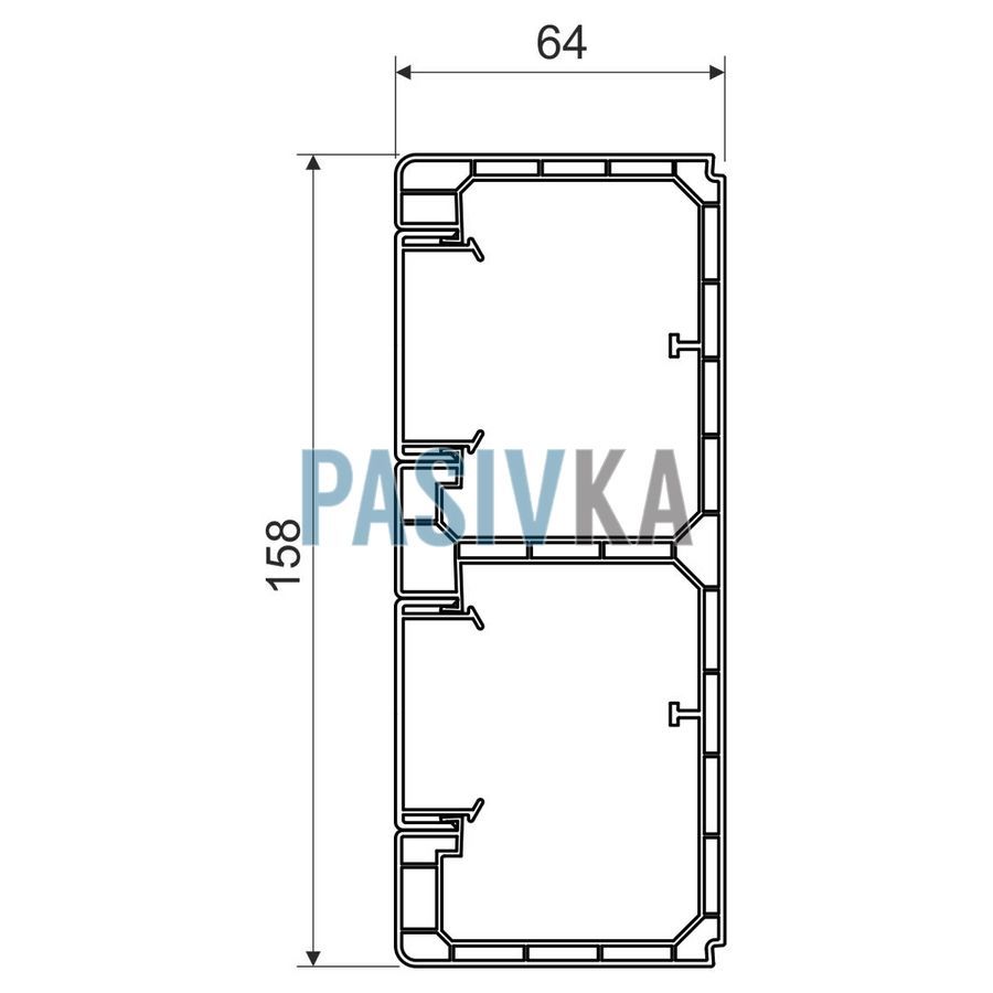 Кабельний канал парапетний 160x65 мм білий cерія PK Kopos PK 160X65 D_HD