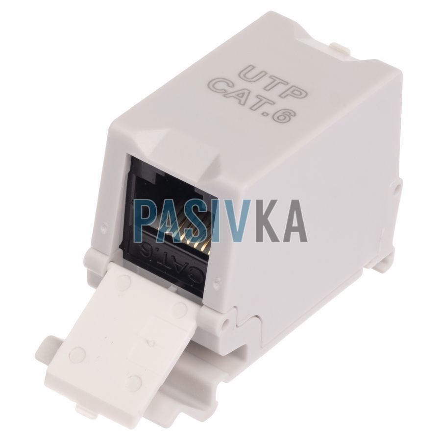 Модуль RJ45-RJ45 UTP cat.6 монтаж на DIN рейку W&T WT-2709A-UTP-CAT.6, фото 2