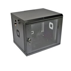 Шкаф серверный настенный 9U 19" глубина 500 мм акрил черный CMS UA-MGSWA95B, фото 1